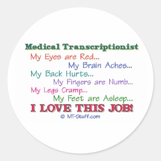 Sticker Rond MT J'aime ce travail (Devant)