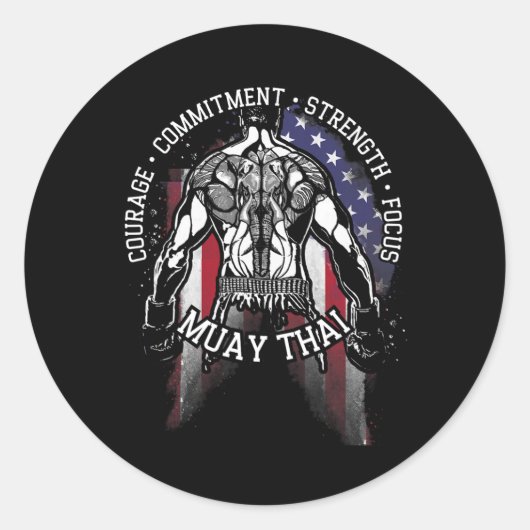 Sticker Rond Muay Thaï (Devant)
