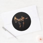 Sticker Rond Muay Thai Boxing Action (Enveloppe)
