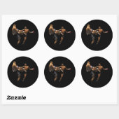 Sticker Rond Muay Thai Boxing Action (Feuille)