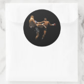 Sticker Rond Muay Thai Boxing Action (Sac)