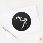 Sticker Rond Muay Thai Boxing Action (Enveloppe)
