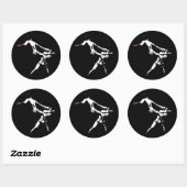 Sticker Rond Muay Thai Boxing Action (Feuille)