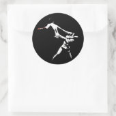 Sticker Rond Muay Thai Boxing Action (Sac)