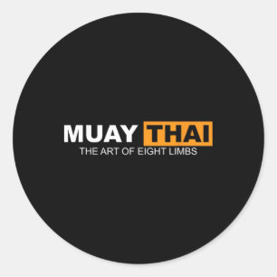 Sticker Rond Muay Thai l'art des huit membres de kickboxing et 