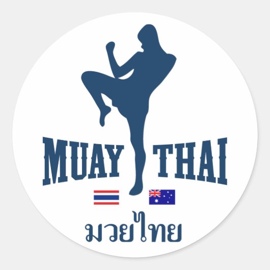 Sticker Rond Muay Thaïlande Australie (Devant)