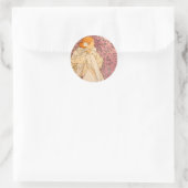 Sticker Rond Mucha Art nouveau femme beauté (Sac)