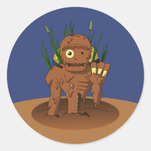 Sticker Rond Mud Zombie Yokai Dorotabo