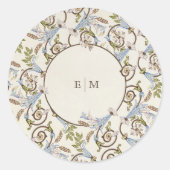 Sticker Rond Muet Royal Victorian Élégant Mariage floral (Devant)