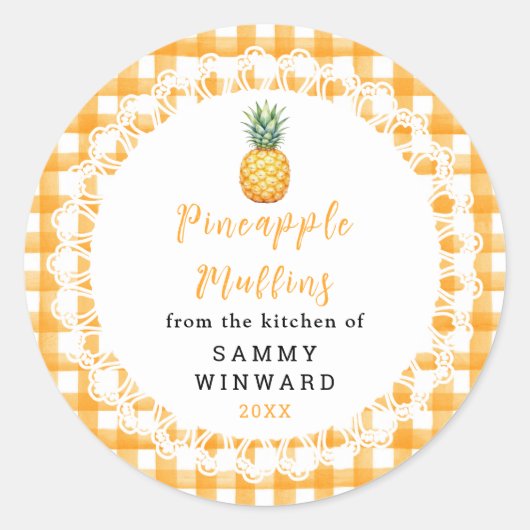 Sticker Rond Muffin à l'ananas fait maison (Devant)