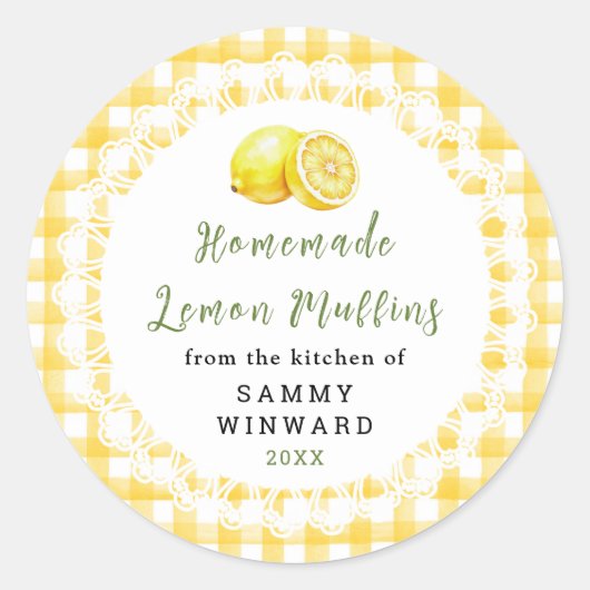 Sticker Rond Muffin au Citron Maison (Devant)