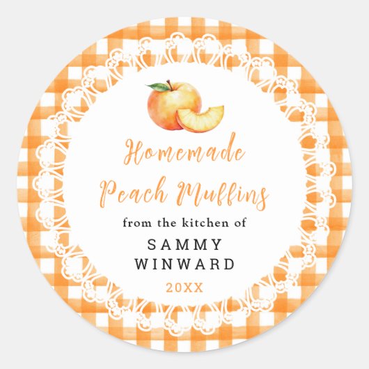 Sticker Rond Muffin aux pêches maison (Devant)