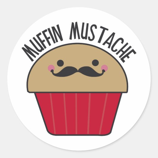 Sticker Rond Muffin Mustache (Devant)