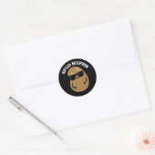 Sticker Rond Muffin Pud Funny Potato Pun Dark BG (Enveloppe)