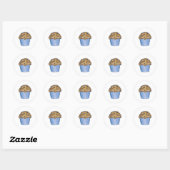 Sticker Rond Muffins aux bleuets Petit-déjeuner Muffin Cuisson  (Feuille)