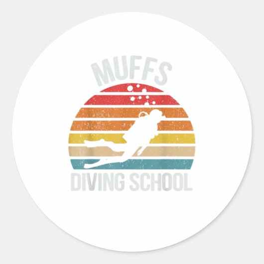 Sticker Rond Muffs Plongée école Shirt Plongée (Devant)