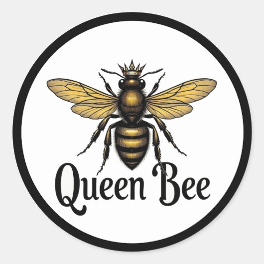 Sticker Rond Mug Queen Bee Latte (Devant)