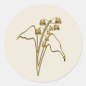 Sticker Rond Muguet de mai or (Devant)