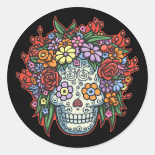 Sticker Rond Mujere Muerta Con Gracias II