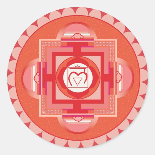 Sticker Rond Mūlādhāra Mandala Chakra (Devant)