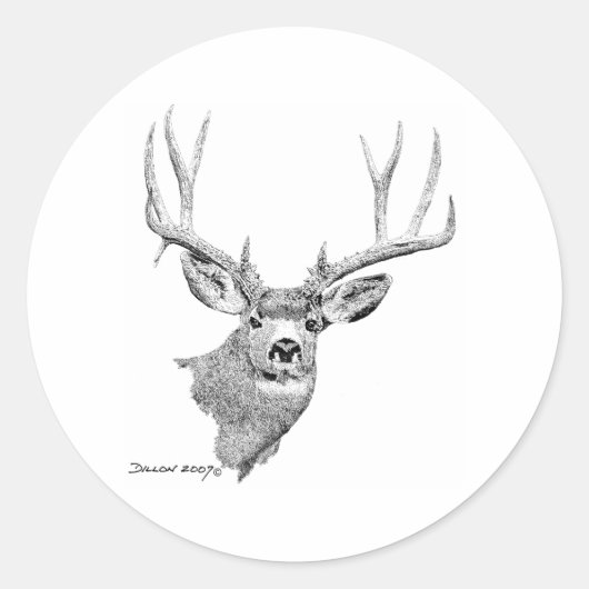 Sticker Rond Mule Deer (Devant)