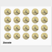 Sticker Rond Mule Deer Buck - Do (Feuille)