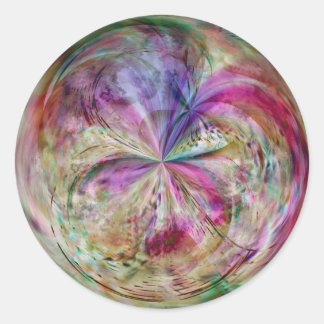Sticker Rond Multicolor bulle Abstraite Mandala