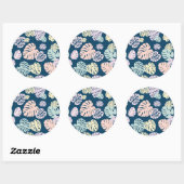 Sticker Rond Multicolor Feuilles tropicaux 4 (Feuille)