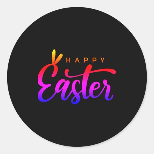 Sticker Rond Multicolore joyeuses Pâques (Devant)