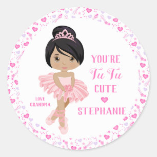 Sticker Rond Multiculture Tu te Cute Ballerina