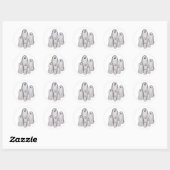 Sticker Rond Multiple fantômes halloween (Feuille)