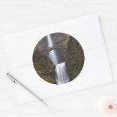 Sticker Rond Multnomah Falls dans le comté d'Autumn (Enveloppe)