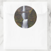 Sticker Rond Multnomah Falls dans le comté d'Autumn (Sac)