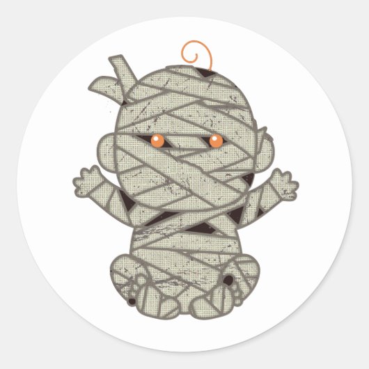 Sticker Rond Mummy Baby Eyes Orange ID683 (Devant)
