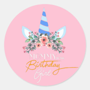 Sticker Rond Mummy Unicorn