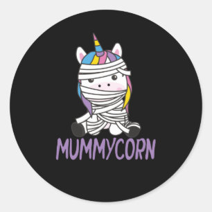 Sticker Rond Mummycorn Unicorn Mummy Costume d'Halloween