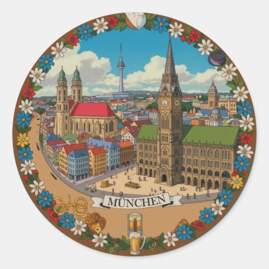 Sticker Rond Munchen Munich Deutchland (Devant)