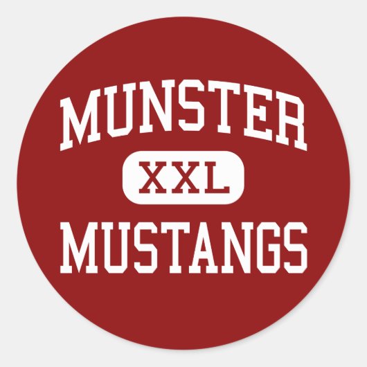 Sticker Rond Munster - Mustangs - Lycée - Munster Indiana (Devant)