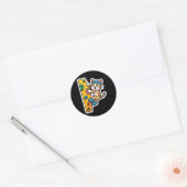 Sticker Rond Mur de bouldering de chat grimpant Mème  (Enveloppe)