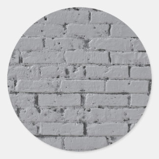 Sticker Rond Mur de brique peint gris