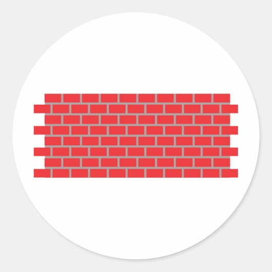 Sticker Rond mur de briques rouges (Devant)