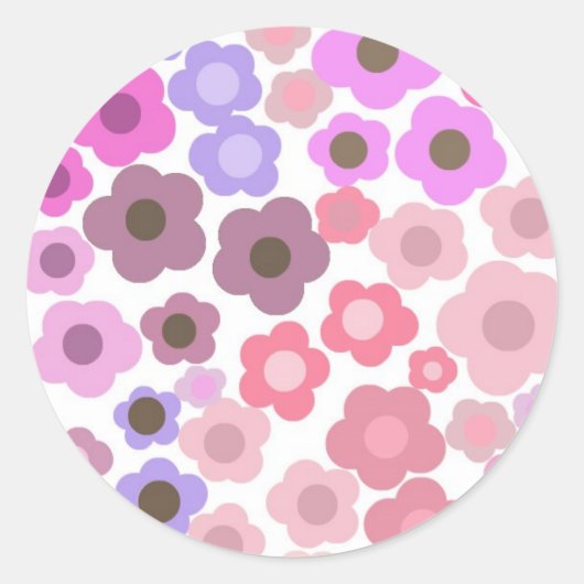Sticker Rond Mur de fleurs (Devant)