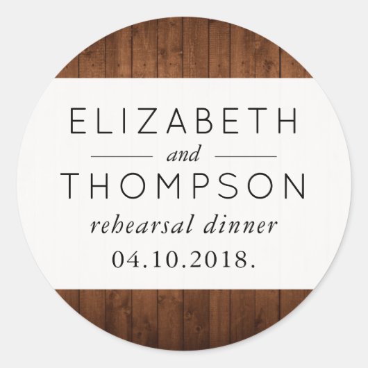Sticker Rond Mur de grange, Planches en bois, Planes, Mariage r (Devant)
