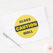 Sticker Rond Mur de verre de prudence (Enveloppe)