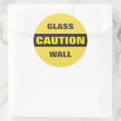 Sticker Rond Mur de verre de prudence (Sac)