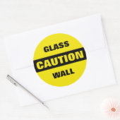 Sticker Rond Mur de verre de prudence (Enveloppe)