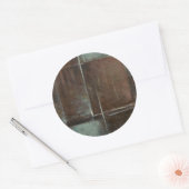 Sticker Rond Mur en brique rouge et gris (Enveloppe)