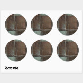 Sticker Rond Mur en brique rouge et gris (Feuille)