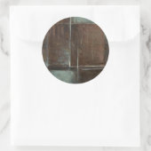 Sticker Rond Mur en brique rouge et gris (Sac)