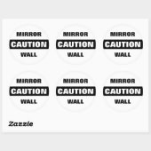 Sticker Rond Mur miroir de mise en garde (Feuille)